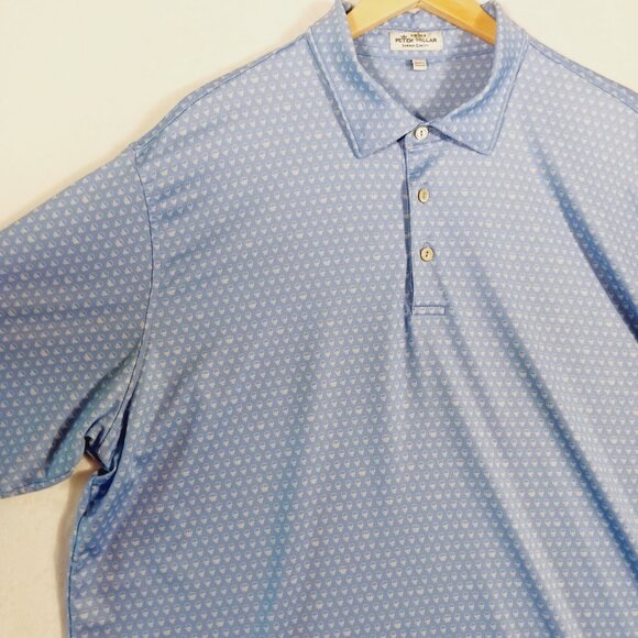 Peter Millar Summer Comfort, XL Mens Short Sleeve Polo, Blue, Skulls Print, Golf - Picture 6 of 16